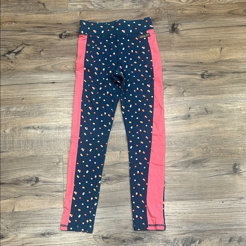 Matilda Jane Navy Polka Dot Leggings with Pink Panels